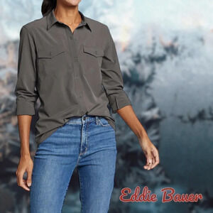 Eddie Bauer | Departure 2.0 Long-Sleeve Shirt | Dark Smoke | NWT